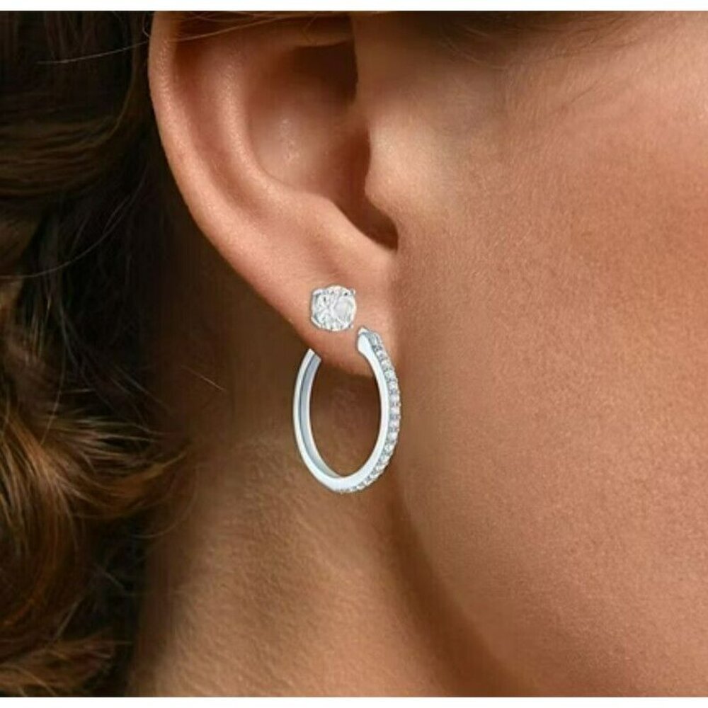 2-Sets of Earrings‎ White Sapphire Sterling Silver MSRP $124 NWT